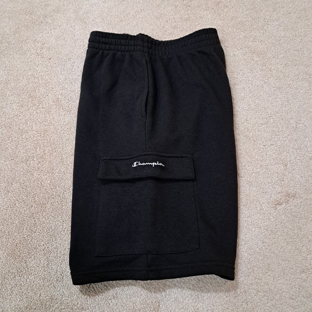 Champion Cargo Track Shorts Boys Size 18/20 XXL Black Active Jogger Shorts